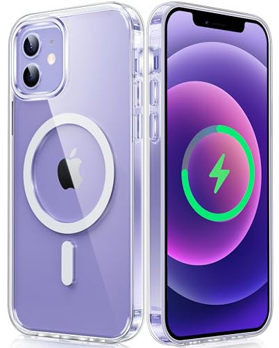 FNTCASE für iPhone 12 Hülle: iPhone 12 Pro Handyhülle Magnetische Militär Fallschutz Anti Vergilbung Handyhülle - Robuste langlebige stoßfeste Schutzhülle Transparente Fälle - 6,1 Zoll (Klar)