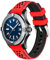 SINAIKE Durable Rally Racing zweifarbige gebogene Enden, Gummi-Silikon-Uhrenarmbänder, 20 mm, 22 mm, Universal-Stich, Uhrenarmband für Herren und Damen, Edelstahl-Schnalle (22 mm, rot (schwarze