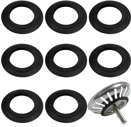 8 Piezas Junta de Goma para Cestas de Colador,Goma Fregadero de Cocina,Fregadero Junta de Repuesto Accesorios,Exterior 54 mm, Interior 32 mm