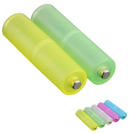 DOITOOL 2pcs Aaa to Aa Battery Converter Tube Battery Holder Case for Aa Replacement Compact Material Convenient