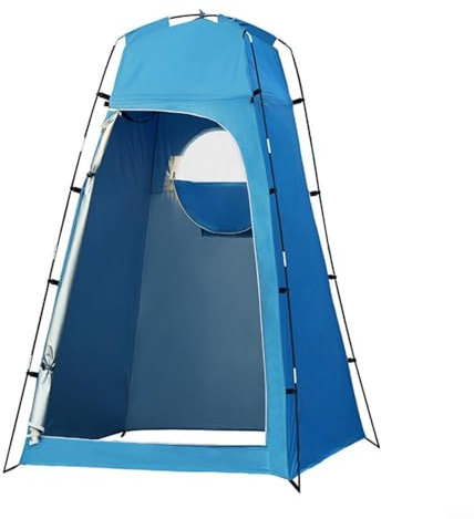 HEIBTENY 210 cm Shower Tent, Camping Toilet Tent, Changing Tent, Privacy Toilet Tent, Mobile Outdoor Toilet Tent, Portable Storage Tent for Hiking, Beach, Camping (Blue)