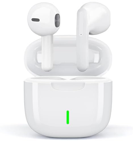 Auriculares Inalámbricos, Bluetooth 5.3 In-Ear Auriculares con Cancelacion Ruido HD Mic, 24H Estéreo Control Táctil Cascos Inalambricos, IPX8 Impermeable Bluetooth Auriculares para Android iPhone iOS