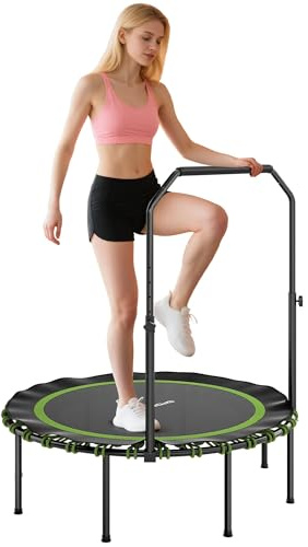 SPORTNOW Fitness Trampolin Ø114 cm klappbar für Erwachsene Schwarz+Grün