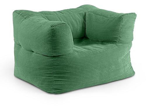 Lumaland Modular Sitzsack Sessel Cord 400 L für Modulares Sofa | ideales Match mit Pouf Hocker | EPS Perlen Bean Bag mit Füllung | Indoor Lounge Sitzkissen waschbar für Wohnzimmer, Schlafzimmer & Co.
