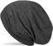 styleBREAKER Beanie Mütze mit Strass Sterne und All Over Strasssteine, Slouch Longbeanie, Damen 04024116, Farbe:Dunkelgrau meliert