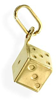 Kleiner Würfel Anhänger beidseitig 3D 14 Karat Gold 585 (Art.212027)