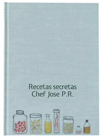 Recetario personalizado con tu nombre o frase | En blanco 15x21 | Libro de cocina para escribir 90 recetas | Tapa dura A5 índice | Cuaderno de recetas para rellenar con tus platos favoritos