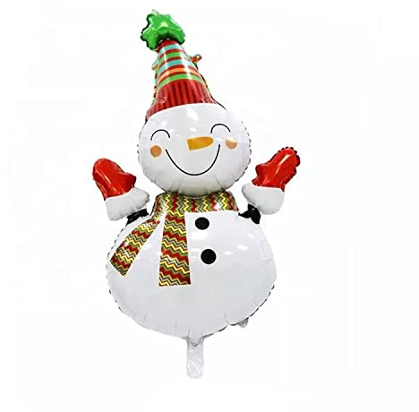 Folienballon Weihnachten -Schneemann rot, ca. 109 x 69 cm - Groß XL Weihnachtsmann Weihnachstabaum Helium Folienluftballon Luftballon Weihnachtsfeier Party Deko Kopper-24 Dekoration