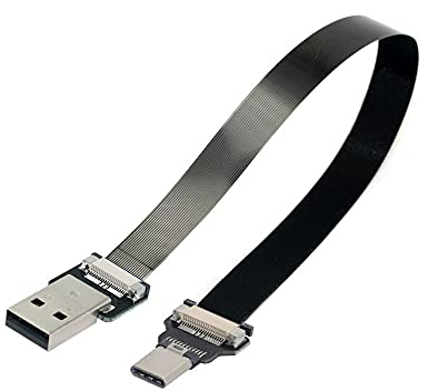 xiwai Cable FPC plano delgado de datos USB 2.0 tipo A macho a USB-C tipo C macho de 1,0 m para FPV, disco y teléfono