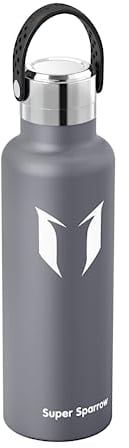 Super Sparrow Ultralight Water Bottle Stainless Steel 18/10-500ml - Insulated Metal Water Bottle - Standard Mouth Flex Lid - BPA Free - Flask for Gym, Travel, Sports, Hiking, Commuting