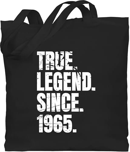 Baumwolltasche - 60. Geburtstag - True Legend since 1965 Vintage - Unisize - Schwarz - einkaufstasche 60 geschenk 60 jahre 60.geburtstag 1963 jutebeutel witz 60-geburtstag 1964 beuteltasche