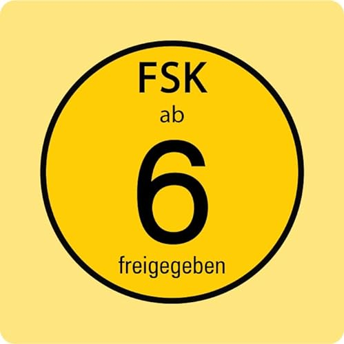 Aufkleber Hinweis Alterseinstufung „FSK ab 6“ Symbol Schild Folie selbstklebend gelb | 5-40cm Made in Germany, Größen Name: 30x30cm