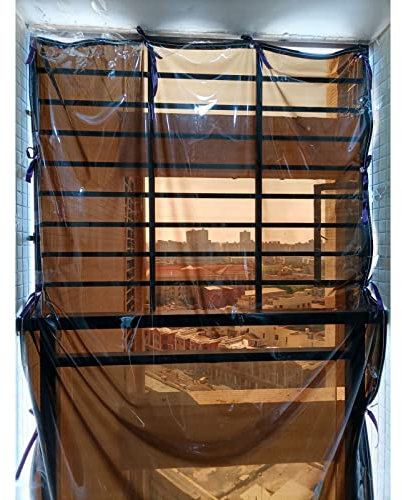 KOOEIN Bâche Imperméable Transparente Noire,bâche Résistante À La Déchirure,bâche en Plastique,bâche Transparente pour Terrasse,Serre,Jardin,fête,bâche De Protection Pliable,3x4m/9.8x13.1ft