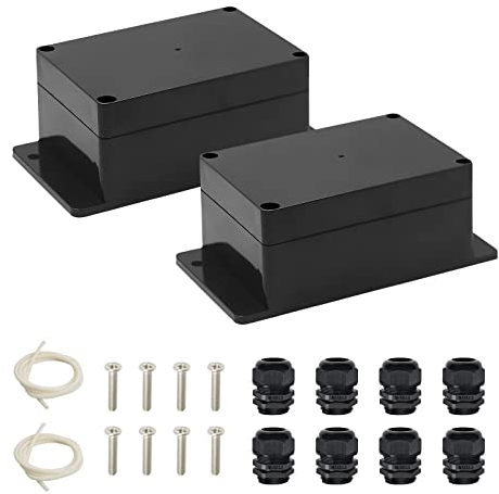 2 Stück Anschlusskästen Anschlussdose,wasserdichtes IP65-Anschlusskastengehäuse, elektrischer Anschlusskasten, schwarzes elektronisches Projektkastengehäuse für elektrisches Zubehör,100x68x50mm