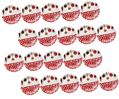 Happyyami 20 Pezzi Piatto Di Carta Natalizio Con Fiocco Di Neve Impostazione Della Tavola Di Natale Piatto Della Cena Di Natale Decorazioni Per La Tavola Dolci Decorare Monouso