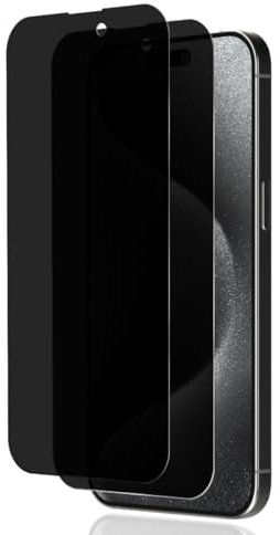 Teenrpov Schutzfolie für iPhone 15 Pro Sichtschutz Panzer Schutz Glas [2 Stück],Privacy Anti-Spy Einfache Montage,Screen Protector Displayschutzfolie Panzerfolie für iPhone 15 Pro