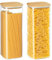 YUEYEE Lot de 2 Bocaux de Conservation en Verre Transparent avec Couvercles en Bambou pour Nouilles,Pâtes,Farine,Riz, Haricots,Céréales,2500 ml