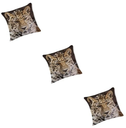 MAGICLULU 3pcs Grey Leopard Pillow Case Decorative Throw Pillow Cover Pillowcase for Sofa Home Decor Office Event