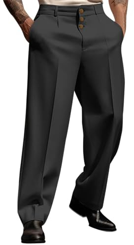Elegante Anzughose Herren Klassische Lang Hose Arbeitshose Stretch Golfhose Einfarbig Business Chino Hose Regular Fit Anzughose Lang mit Taschen Super Stretch Stoffhose 2024 Business Freizeit Pants