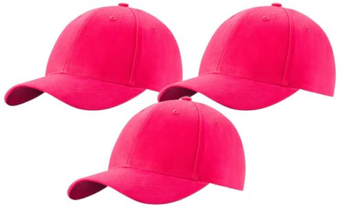 MFAZ Morefaz Ltd Set 3X Herren Baseballkappe Cap Verstellbarer Riemen Baseball Mütze (DE/NL/SE/PL, Alphanumerisch, M, XL, Fuchsia)