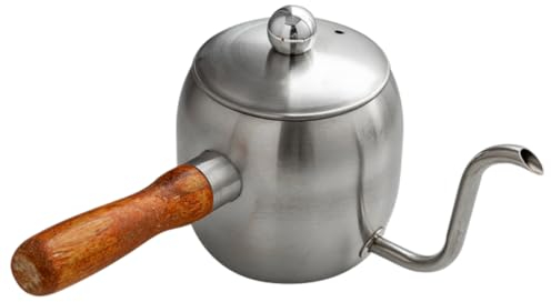 OKUMEYR Cafetera Manual De Acero Inoxidable Hervidor Largo Diseño Simple y Práctico