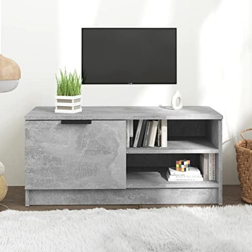 UTSRABFA Armadietti Armadio di Stoccaggio Credenza per Soggiorno Mobile Porta TV Grigio Cemento 80x35x36,5 cm Legno Multistrato Adatto per Salotto, Cucina, Sala da Pranzo