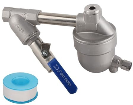 LOCADENCE Scolapiatti Automatico per Compressore d'Aria, Scolapiatti Automatico Pneumatico per Non Consumo, Valvola di Drenaggio Pneumatica, Essiccatore per Aria Compressa (YA S6 con filtro)