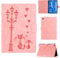 Rosbtib Case for Lenovo Tab M10 FHD Plus 2020/Tab K10 2021 10.3 Inch TB-X606F/X606X Faux Leather Protective Cover with Stand, A Loving Cat Couple under the Streetlight Print, Pink