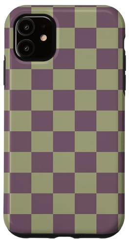 Aesthetic Checkerboard Mauve Olive Checkerboard adrett kariert Hülle für iPhone 11