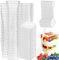 50Pcs Dessert Cups with Spoons & Lids, 5oz/160ml Reusable Clear Hard Plastic Square Cheesecake Pots, Mini Appetizer Serving Bowls, Ramekins for Puddings,Tiramisu,Mousses,Parfaits,Trifles,Jelly,Party
