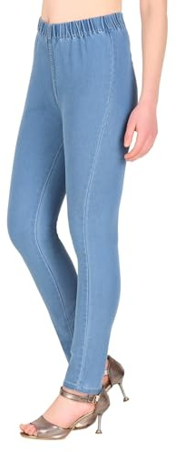 Flexarise Denim Jeans for Women Ladies Girls Jeggings Skinny Fit Classic Casual Trousers Pants with Pockets - SB (Size-16) Sky Blue