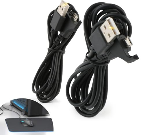 2PCS USB Charging Cable for Logitech G403 G703 G900 G903, G Pro Wireless Mouse, G PRO X Superlight Gaming Mouse, G560 Speaker, G PRO Mechanical Gaming Keyboard Charging Cable Replacement(Micro-USB)