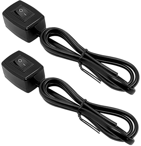 2 x Kippschalter 12V mit Selbstklebender Rückseite – 3 A 12 V/24 V Mini Schalter, 75 cm Faden, ON/Off 12 Volt Schalter für Auto, Motorrad, Boot & LED Lichtsteuerung