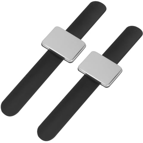 GARVALON Magnetisches Friseur Armband aus Silikon mit Nadelkissen 2 Stück Schwarz Handgelenkband für Nähen Werkzeughalter bei Sport und Kinderveranstaltungen