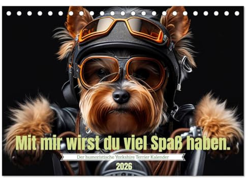 Der humoristische Yorkshire Terrier Kalender (Tischkalender 2026 DIN A5 quer), CALVENDO Monatskalender: Das ideale Geschenk für Yorkshire Terrier ... glücklich zu machen. (CALVENDO Tiere)