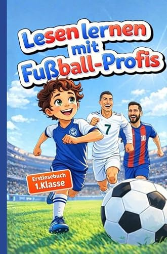 Lesen lernen mit Fußball-Helden: Erstlesebuch 1. Klasse mit Silben Trennung, ideal als Geschenk zur Einschulung für Jungen 6 Jahre, Fussball Geschenke