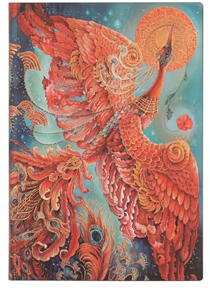 Firebird (Birds of Happiness) Midi Unlined Journal: Flexi softcover, 100 gsm, ribbon marker, memento pouch, book edge printing, no closure