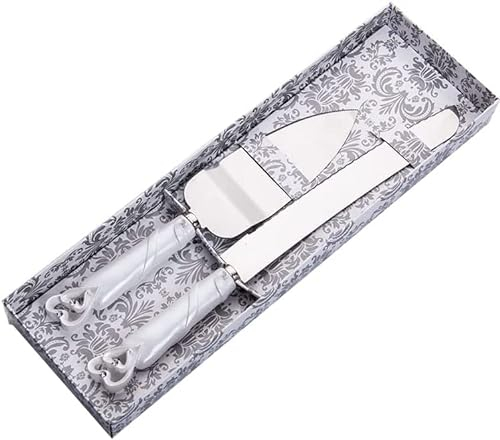 powerking Hochzeitstorten Servierset, Tortenmesser und Tortenheber Servierset, mit 13-Zoll-Kuchenschneider und 10-Zoll-Servierer, Kuchenschneideset für Hochzeit, Party, Jubiläum