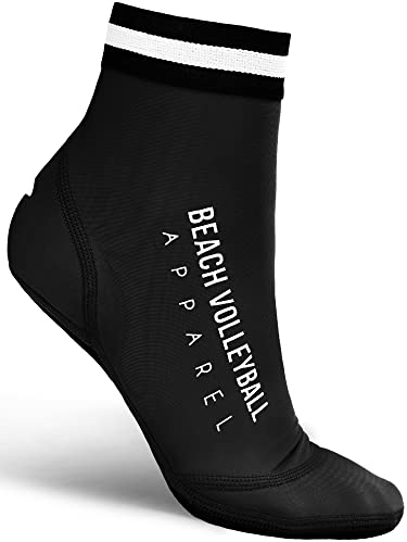 Momevo Beachmates Beachvolleyball Socken - schützende Beachsocken aus Neopren und Elasthan - idealer Kälte und Hitzeschutz (Schwarz, 42-44)