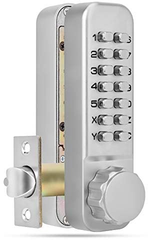 Serrure de porte à verrou mécanique sans clé à double clavier, Serrure de porte à verrou combiné sans clé mécanique avec doubles claviers, Serrure de porte à code à 14 chiffres