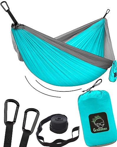 Hängematte Camping - Ultraleichte Outdoor Hängematte, Perfektes Camping Geschenke, Camping Hängematte Outdoor, Hängematte 1 Person mit Baumgurten + Karabiner
