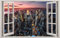 CSCH Wandtattoo Twilight Stadtbild 3D Fenster Aufkleber Wandaufkleber Wohnkultur Kunst Wandbild