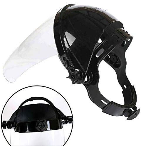 RUSTOO Écran Facial de sécurité Transparent réglable, Écran Facial de meulage Transparent de sécurité, Housse de Protection des Yeux Anti-Rayures, Protection des Yeux pour visière de Masque d'écran