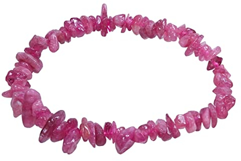 Lebensquelle Plus roter Turmalin (Rubellit) Splitterarmband | Handgefertigtes Elastisches Stretch Splitter Armband | Echter natürlicher Edelstein (Turmalin, rot (Rubellit))