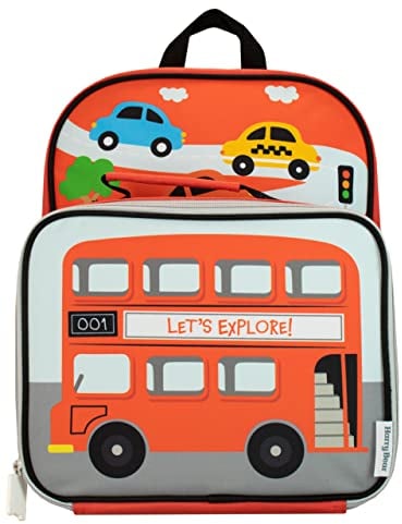 Harry Bear Kids Backpack and Lunchbag Set Red Transport