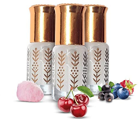 Musc Tahara Aromatisé Pack Barbe à Papa Cerise Fruits Rouges Ajmal As Safar® lot de 3 Musc Blanc intime 3ml