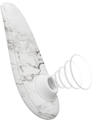Womanizer Special Edition Pleasure Air Toy, Klitoris-Sauger, Klitoris-Vibrator, Stimulator, Wasserdicht, Wiederaufladbar (White Marble)