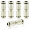 ERGAOBOY 5 Stück 8MM OD Kupfer vernickelt gerade Verschraubung Schnellanschluss Push In Lock Pneumatische Verschraubungen