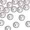 URROMA 30 Pcs Faux Perle Knöpfe mit Strass, Silber Retro Vintage Perle Acryl Knöpfe Runde Kristall Knöpfe nähen auf Knöpfe Verzierungen für DIY Crafts, 23 mm