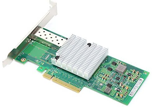 ASHATA Tarjeta de Red PCIE, Tarjeta de Red de Fibra de 10 Gbps, Puerto único para Chip 82599EN E10G41BTDA X520-DA1, Tarjeta de Red Gigabit con Interfaz de Placa Base: PCI-Express 2.0